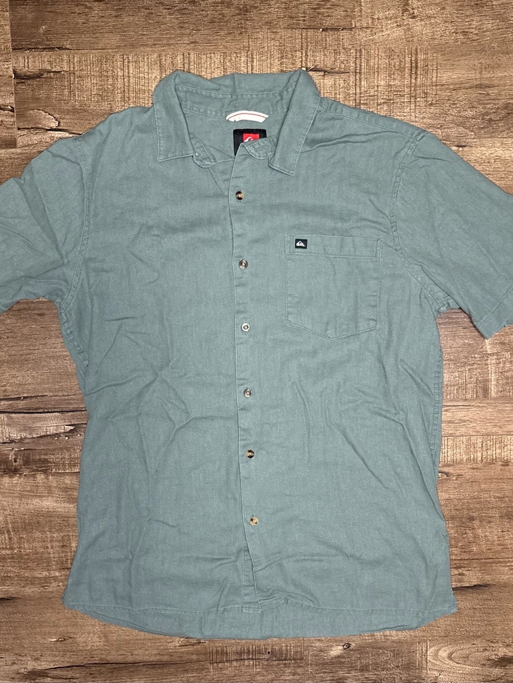 Quiksilver Men's Short Sleeve Button-Up Shirt - Sage
